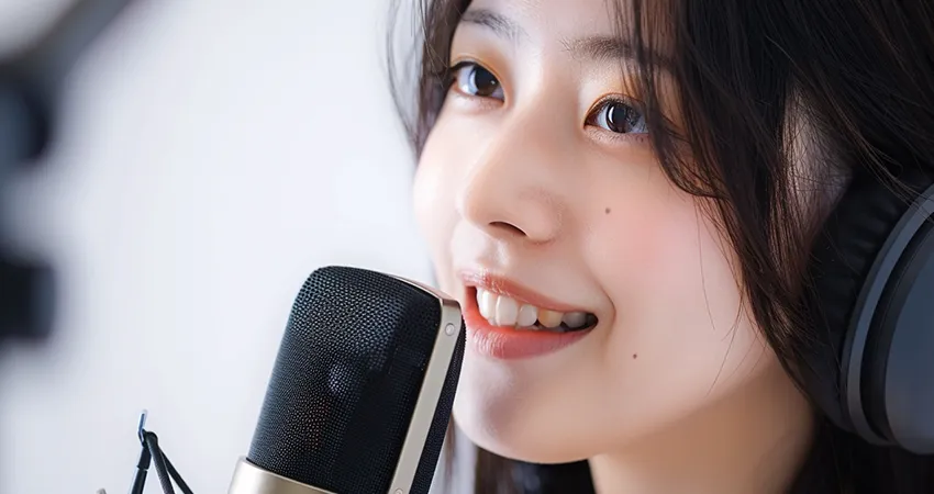 オーディションに臨む女性歌手